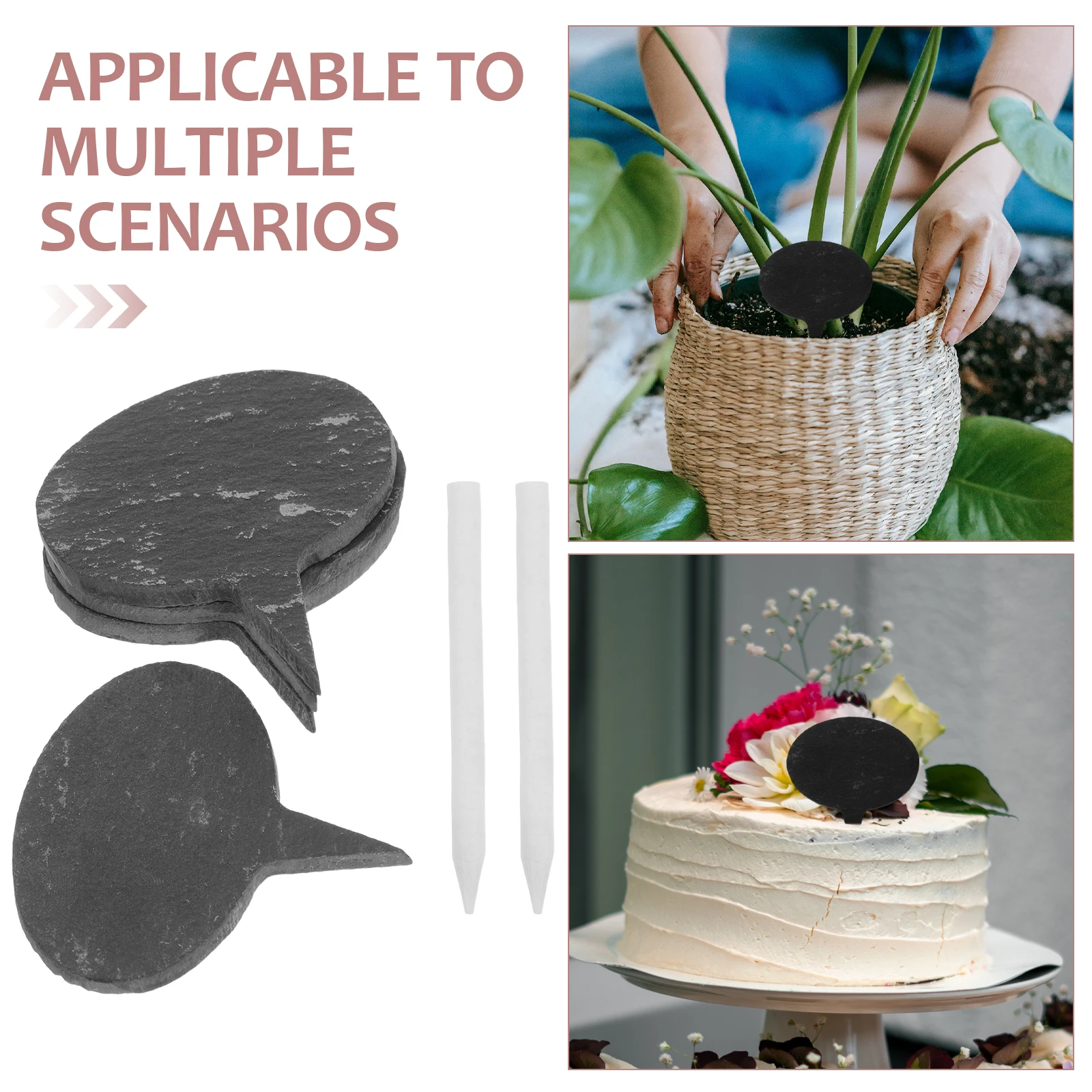Cake Topper Signs Black Chalkboard Food Labels Reusable Picks for Cheese Dessert Buffet Party Decor
