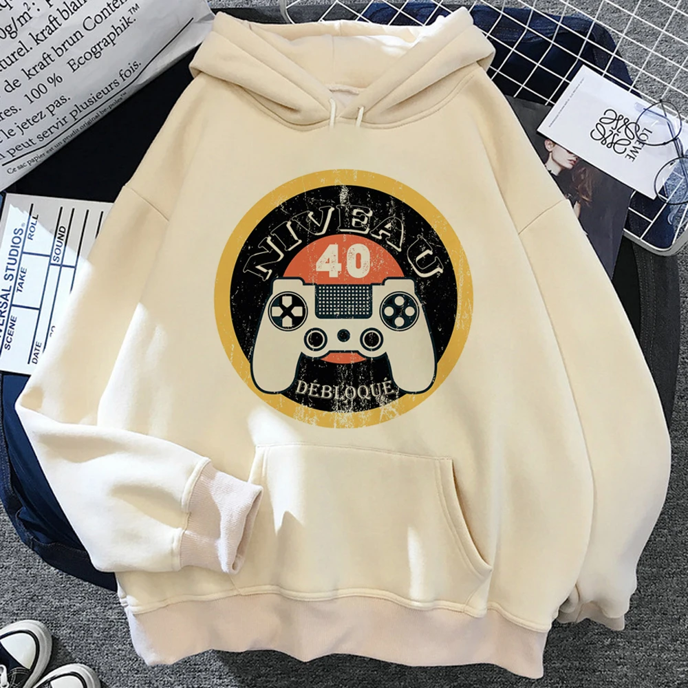 

40 Ans 40th Years Birthday hoodie Y2K Japanese anime youthful clothes for teens patterned teen pullover youthful elegant