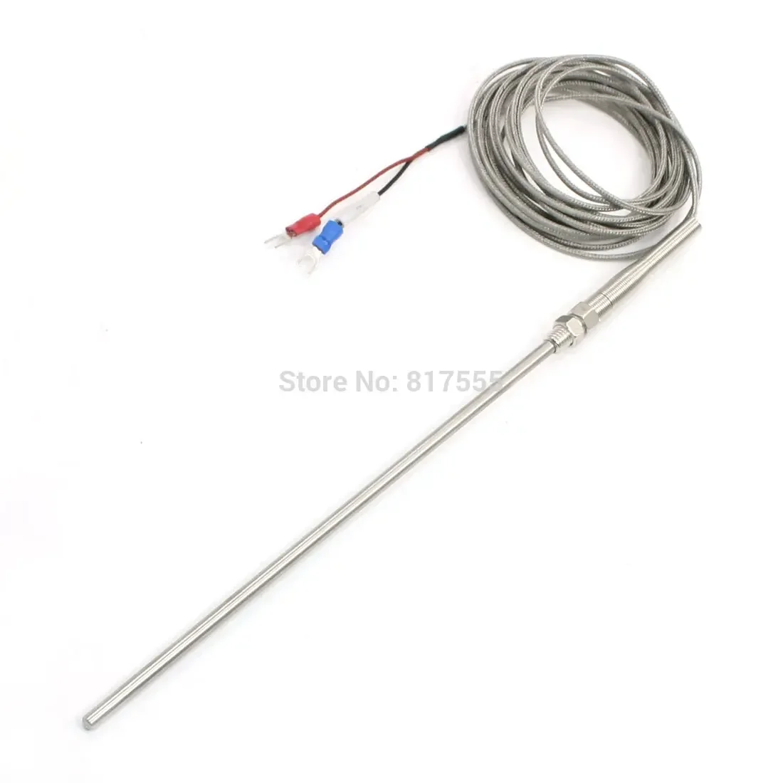 Diameter 5mm x 20mm K Type 0-400C Fork Terminal Thermocouple Sensor Probe 4 Meter Discount 50