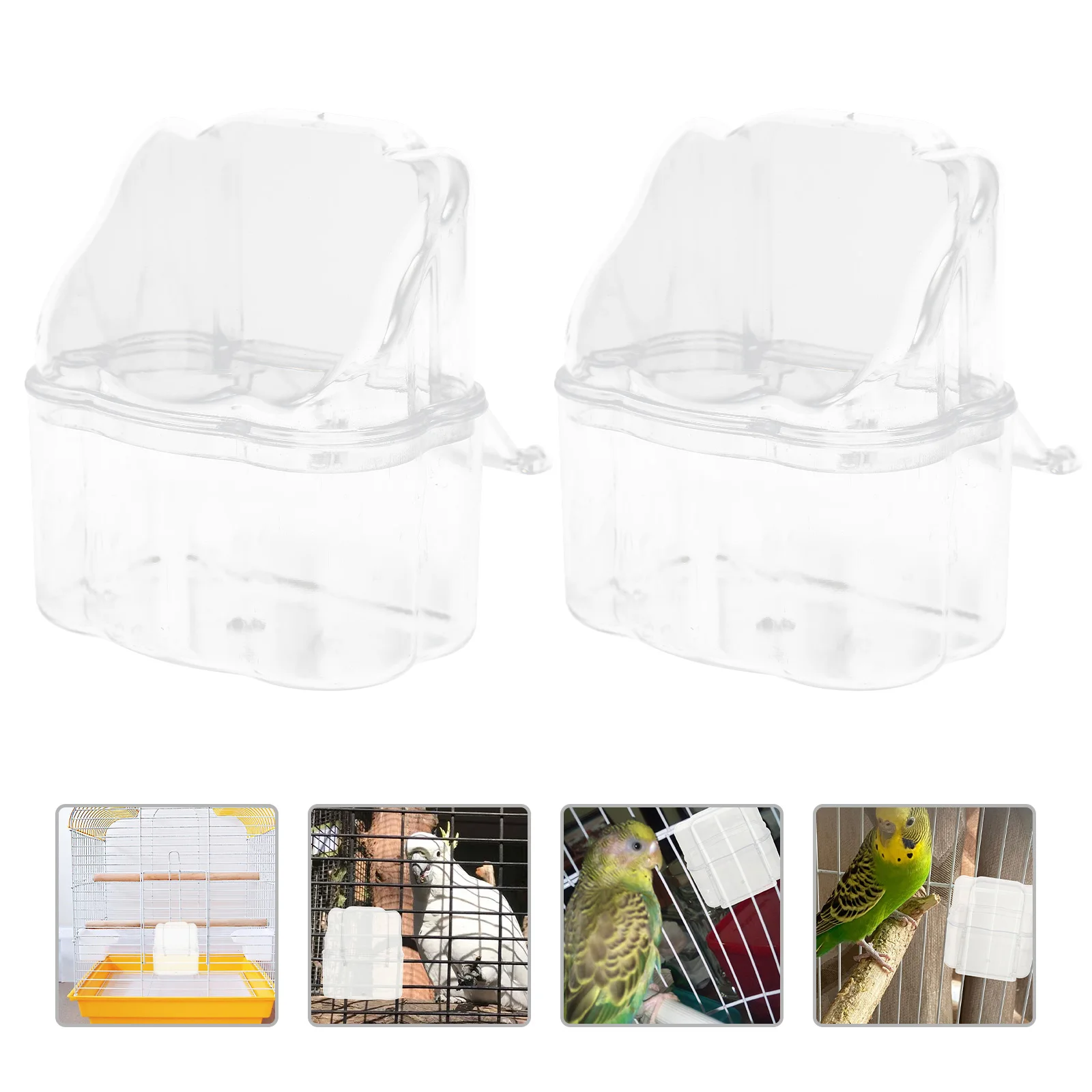 

Anti Spill Bird Feeder Safe Plastic Durable Cage Feeding Budgerigar Canary Cockatiel Finch Parakeet Food Container Large