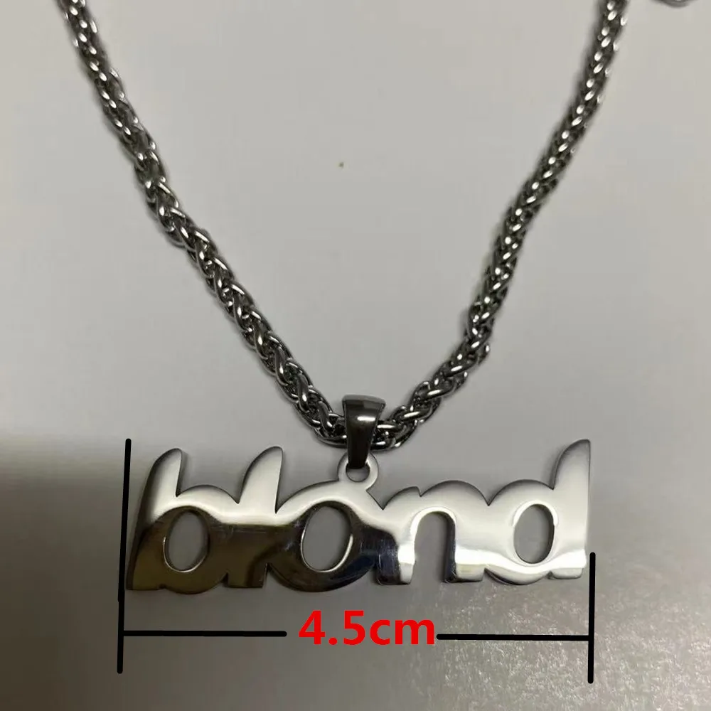 Collar con colgante de letras de acero inoxidable para hombres y mujeres, cadena de suéter de moda, joyería de Hip Hop para celebridades de Internet, nuevo