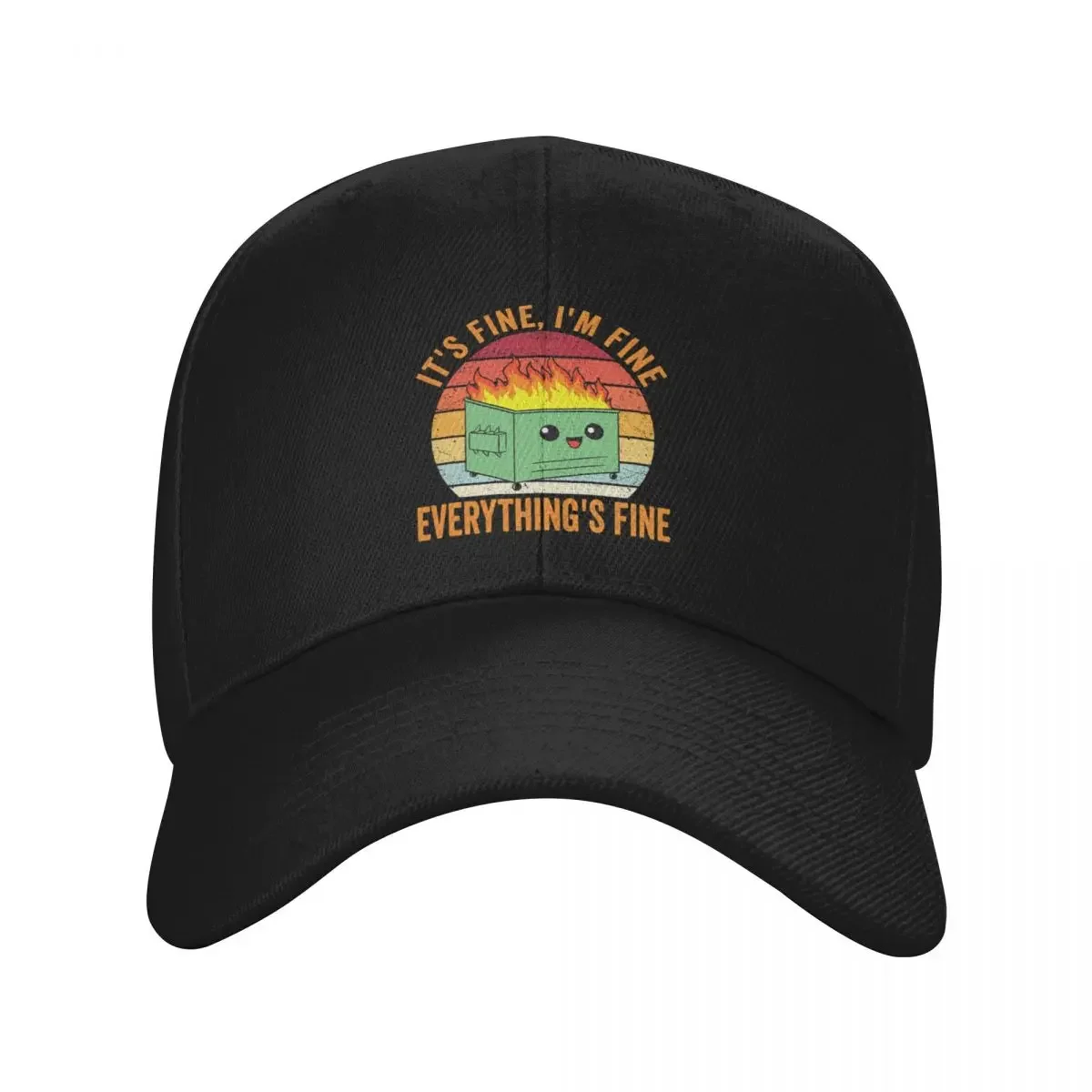 It's Fine I'm Fine Everythings Fine Dumpster Fire Baseball Cap Luxury Hat New In The Hat Golf Wear Designer Man Women's