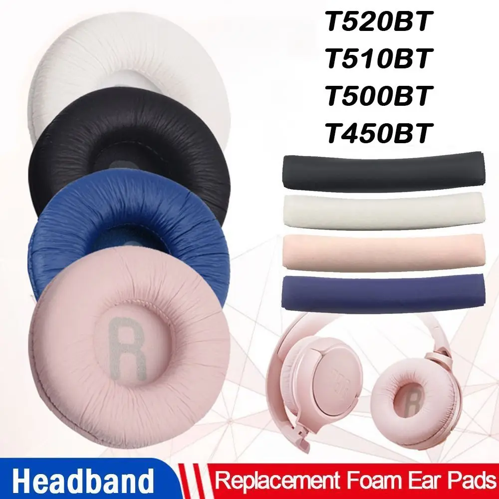 1 Paar Protein-Leder-Kopfhörer-Ohrpolster aus Schaumstoff, Ersatz-Kissenbezug für JBL T520BT T510BT T500BT T450BT