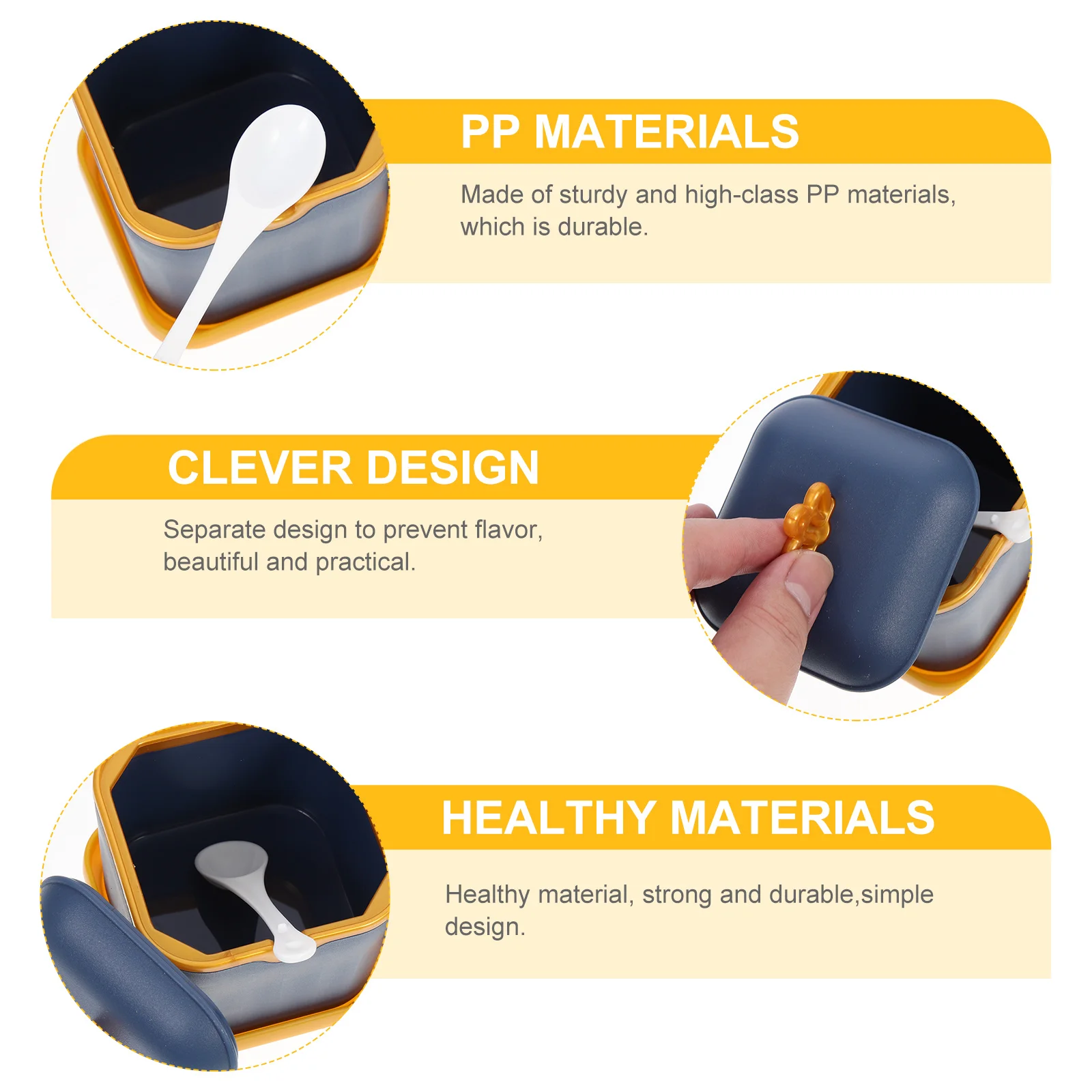 

1Set Nordic Style Seasoning Containers Kitchen Spice Box Plastic Seasoning Pot PP Material for Salt Pepper Sugar