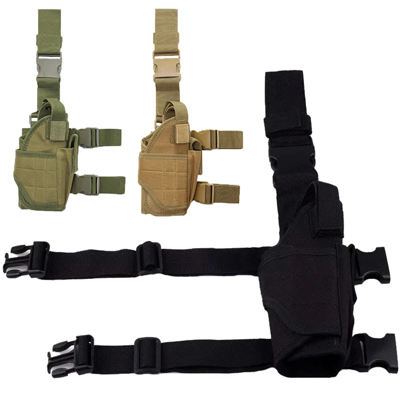 Accessoires tactiques étui en Nylon chasse Airsoft pistolet goutte jambe étui pochette réglable ceinture étui pour pistolet universel