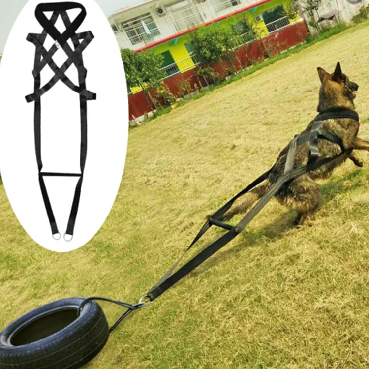 Venta al por mayor de fábrica, chaleco de peso táctico duradero ajustable para perros, conjunto de arnés y correa, suministros de entrenamiento para perros grandes K9