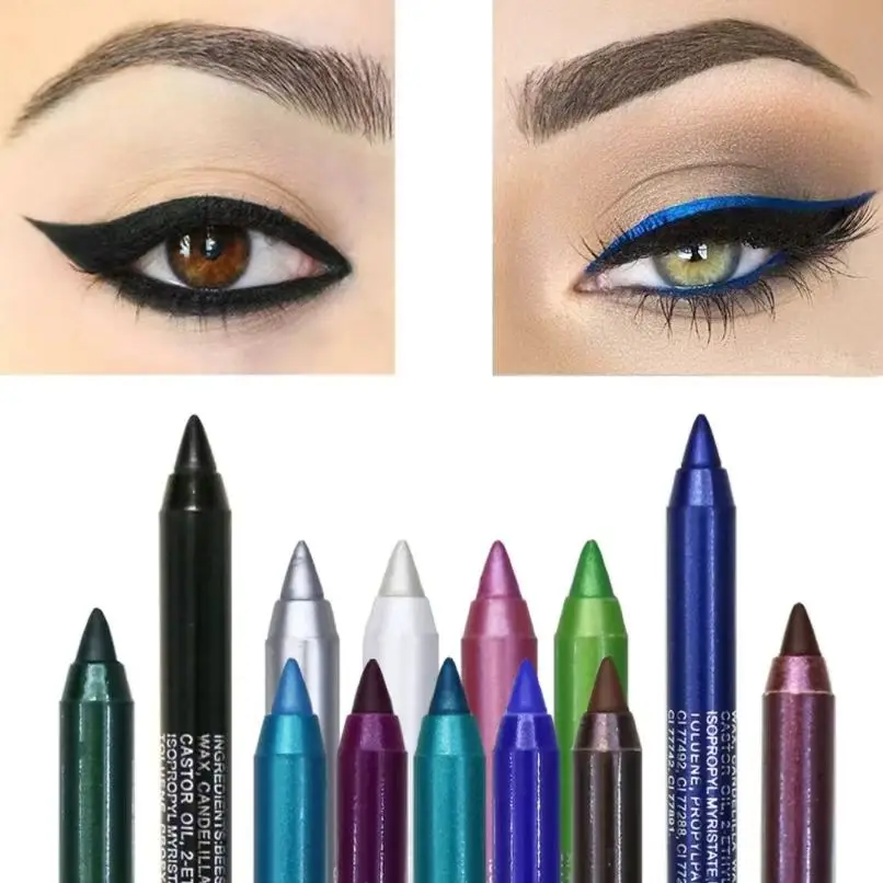 12PCS, set eyeliner pencil Bead eyeshadow pen waterproof non-smudding multi-functional eyeshadow pencil Eyeliner pencil Pearl gl