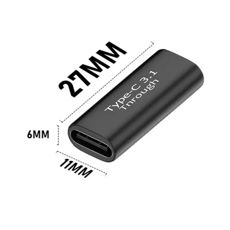 USB Type C Adapter Female to Female 10GBbps Portable Charge Adapter Fast Charging Type-C Extension Cable for Phone Tablet