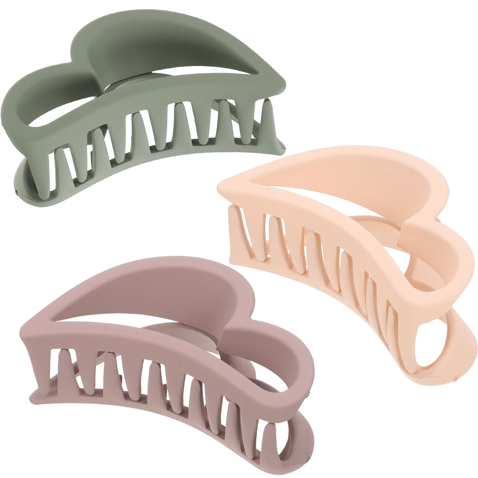 

3Pcs Shark Clip Claw Clips Heart Accessories Resin Plastic Women Back Claw Clips Short Hair Hair Clamps Comfortable Everyday Use