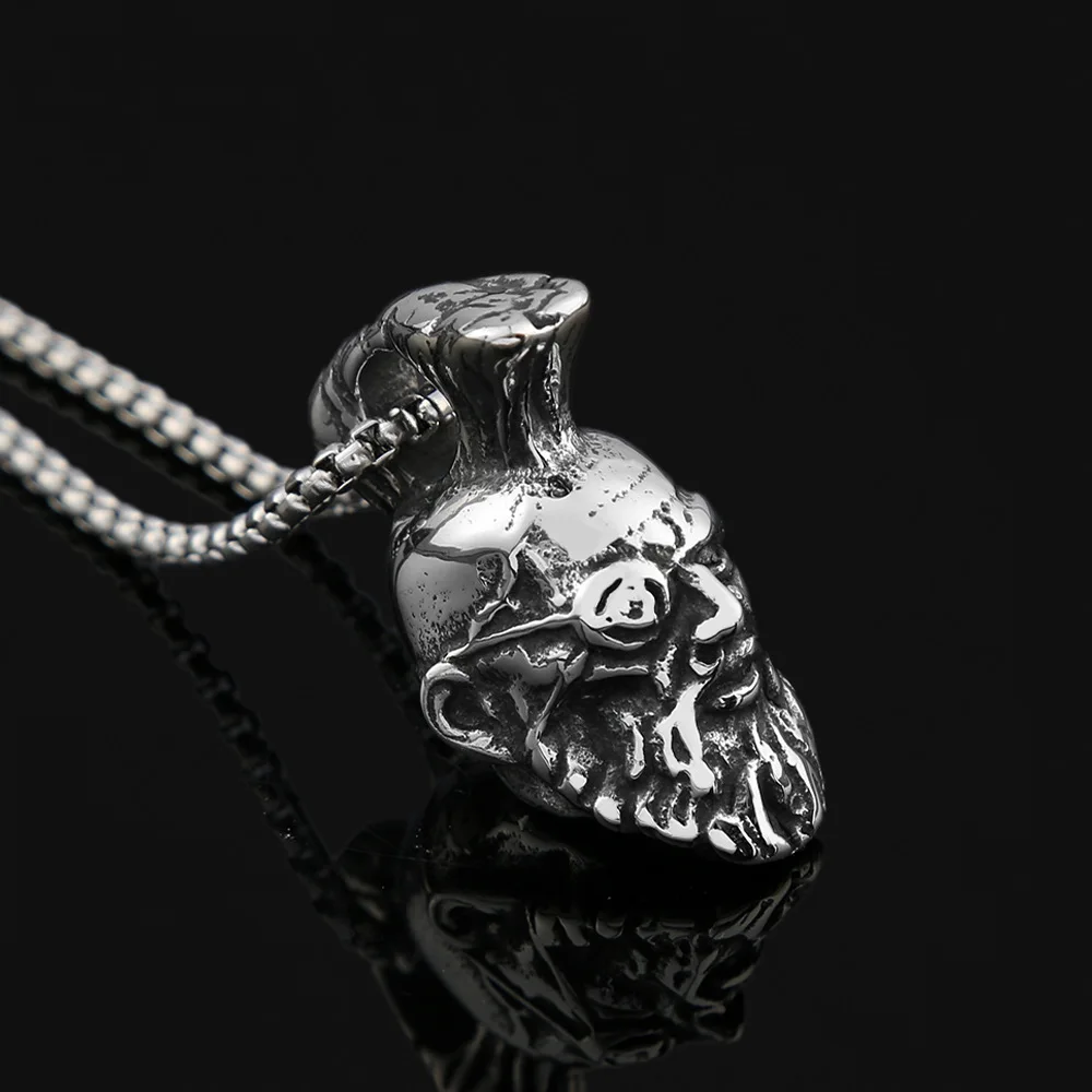 Titanium steel necklace one-eyed men's personalized vintage stainless steel pendant does not lose color pendant