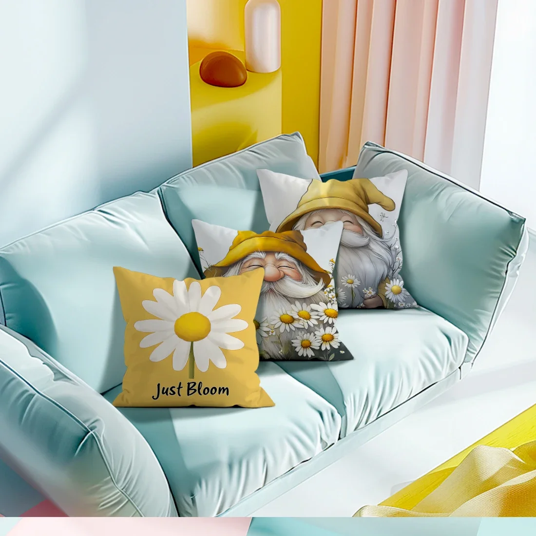 Juego de 4 Uds de funda de cojín con impresión digital, funda de almohada sencilla de terciopelo de piel de melocotón para