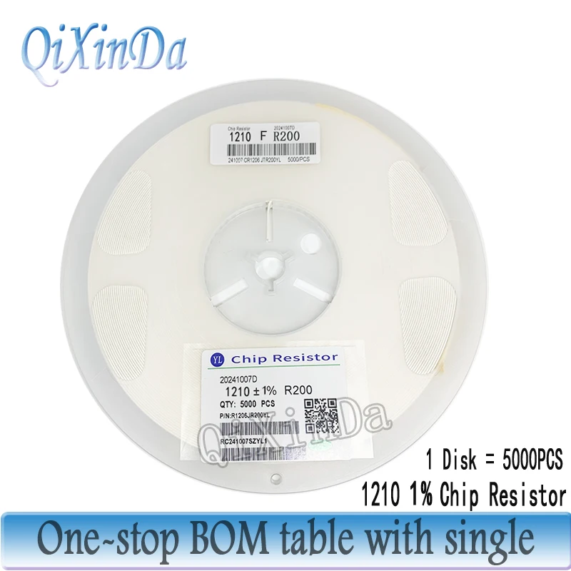 

5000PCS 1210 SMD 1% Resistor 0R-10M 0.1R 0.24R 0.51R 1.2R 3.9R 10R 20R 100R 1K 10K 47K 62K 100K 330K 470K 620K 1M 4.7M 6.8M 9.1M