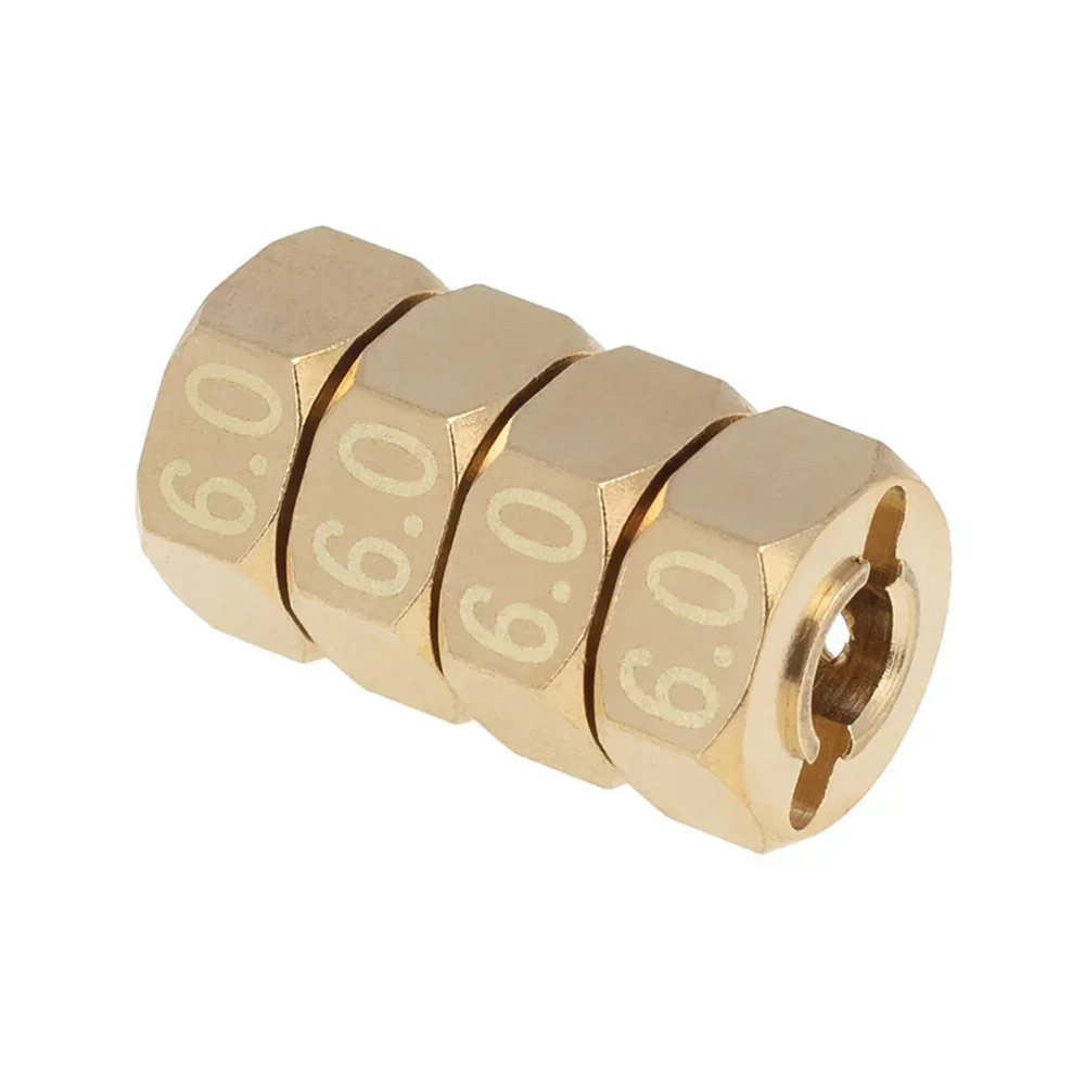 Brass 12Mm Hex Wheel Hub Extended Adapter for Axial SCX10 III CC01 WRAITH RR10 Redcat GEN8 1/10 RC Crawler Car,6Mm