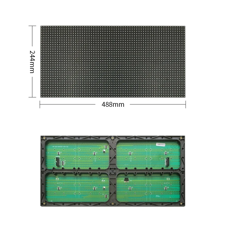 Tablero de dos colores monocromático F7.62, tablero de unidad LED, pantalla electrónica de desplazamiento publicitario, montaje en superficie interior 5,0