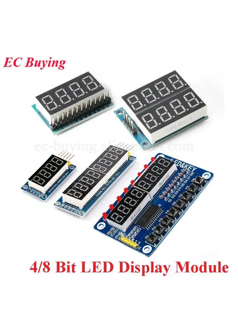 4 8-bitowy MAX7219 TM1638 LED Cyfrowy moduł lampowy Mikrokontroler z matrycą punktową Podświetlany wyświetlacz Interfejs szer — zdjęcie 2