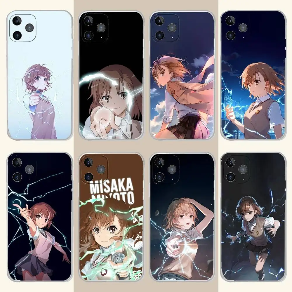 

M-Misaka Mikoto Cute Anime Phone Case For iPhone 16,15,14,13,12,11 Plus,Pro,Max,XR,XS,Plus,E,SE4,Mini Transparent Soft Cover