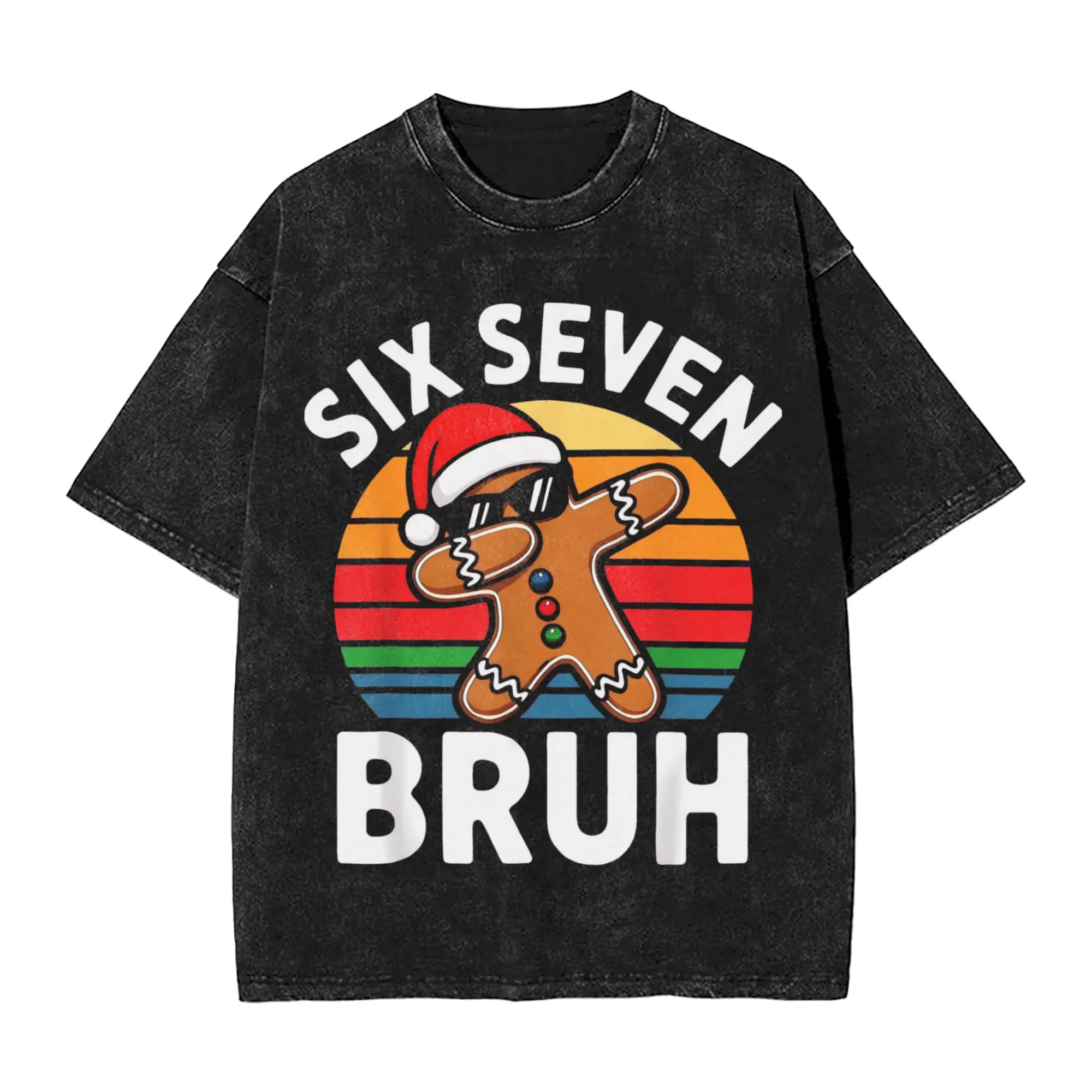 Six Seven Bruh Gingerbread 67 Meme Six Seven Christmas T-Shirt Summer Awesome T-Shirts Cotton Fashion Tee Shirt For Couple