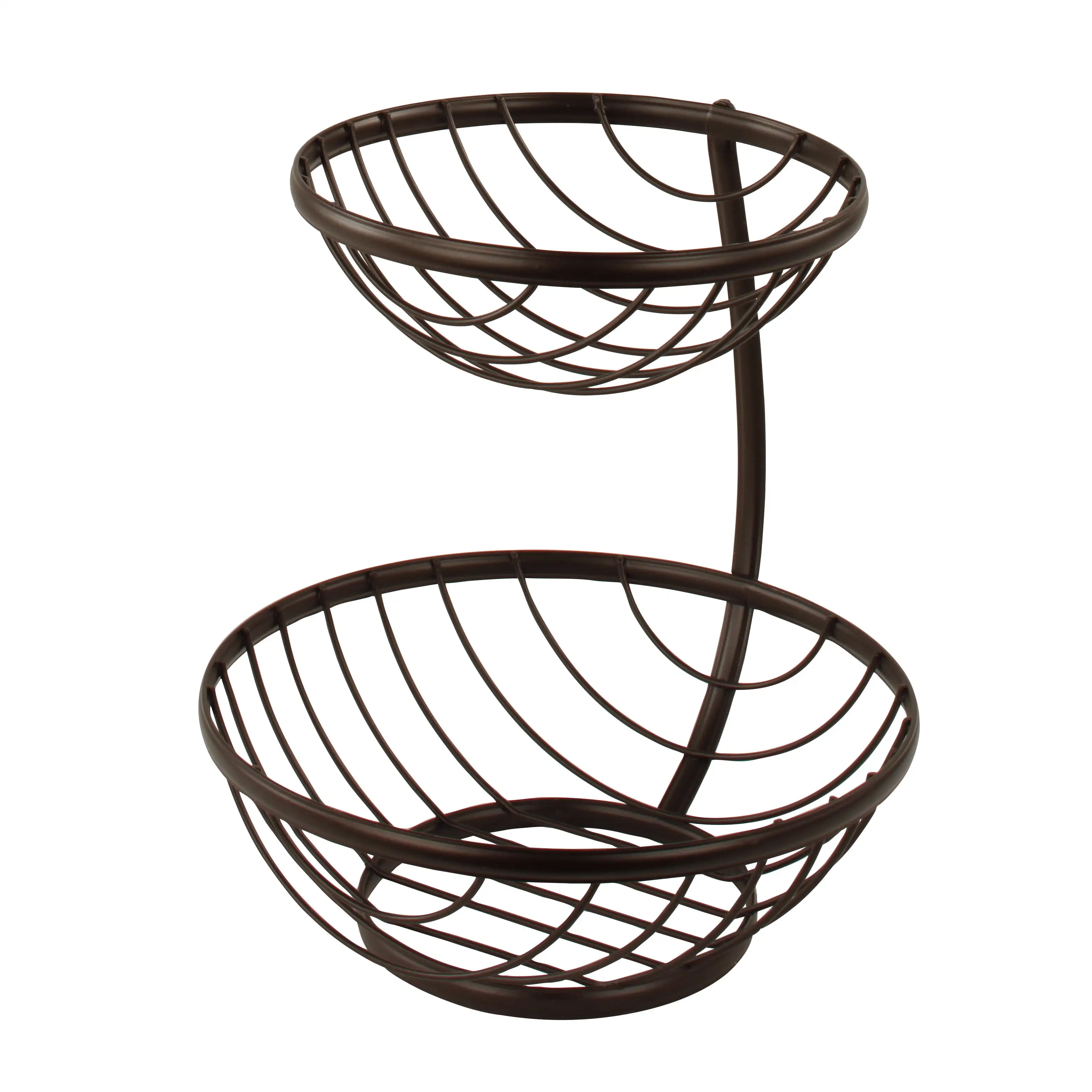 

Spectrum Diversified Ashley Steel 2-Tier Countertop Wire Arched Serving Fruit Bowl Basket, Bronze