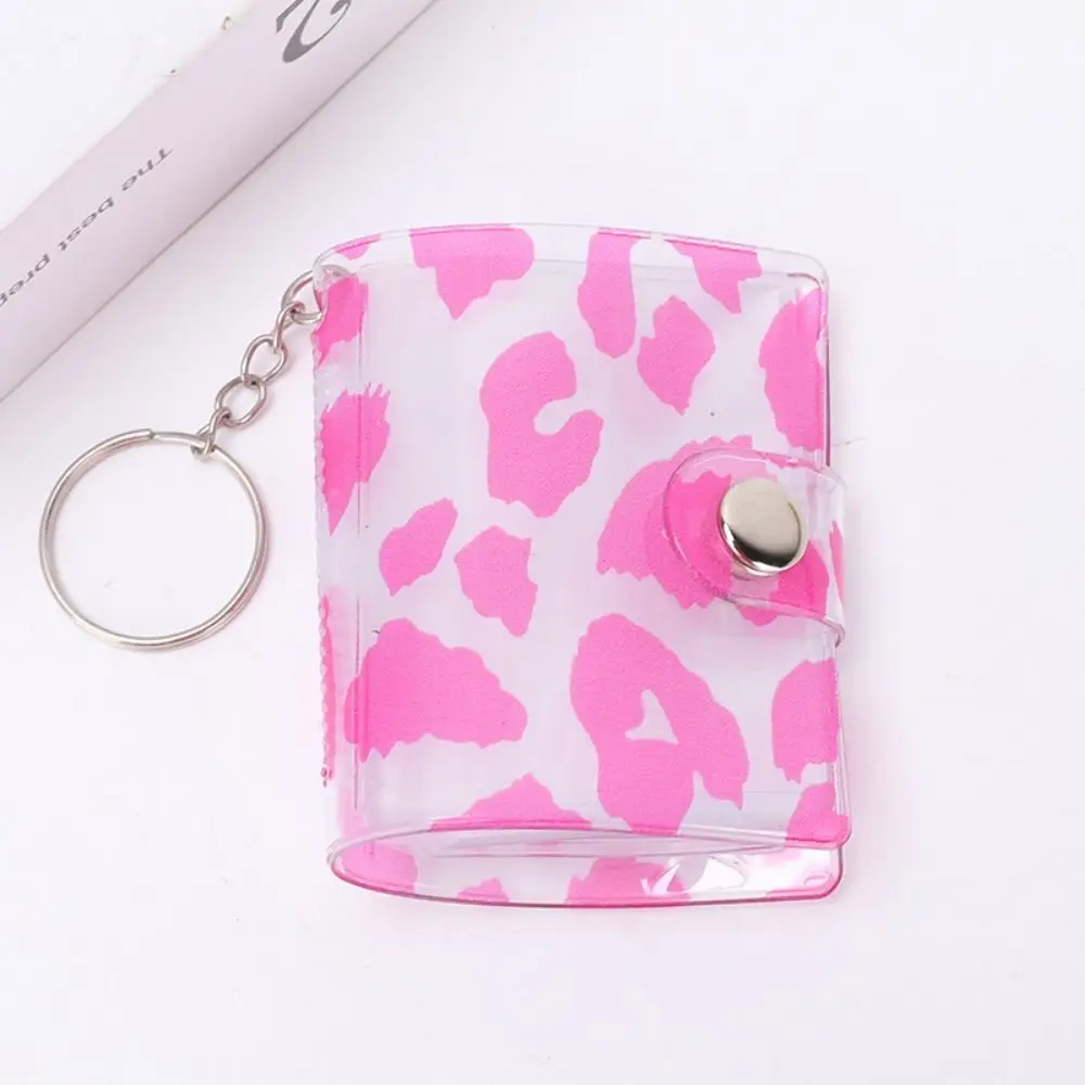 Fashion With Keychain Leopard Print Photo Album Chic Cute Mini Card Album Cartoon Star-chasing Photo Album Desktop