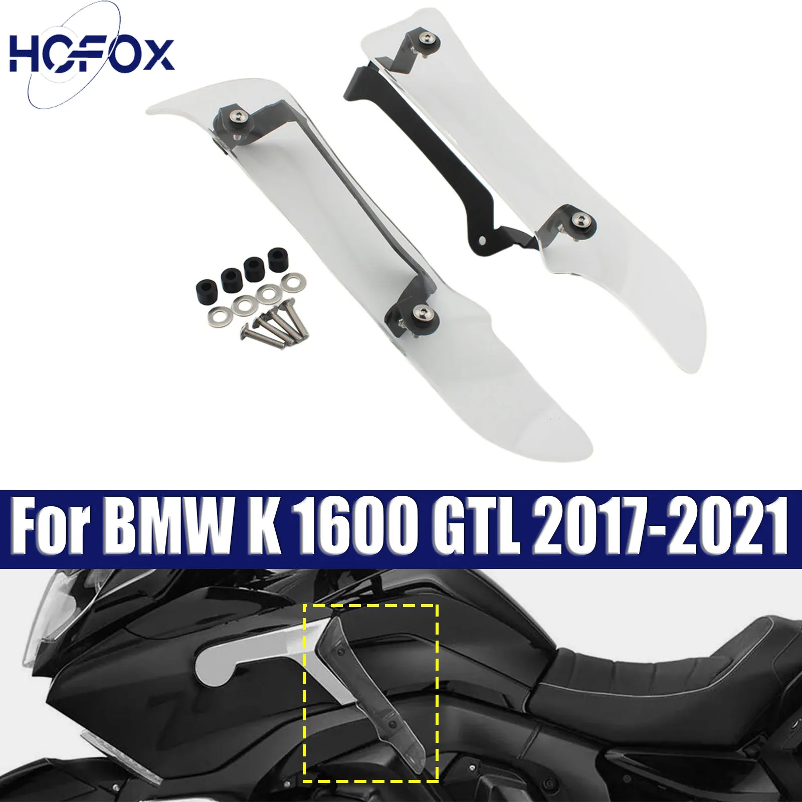 

For BMW K1600GTL K1600B Side Spoilers Wind Deflector Extensions Foot Protectors