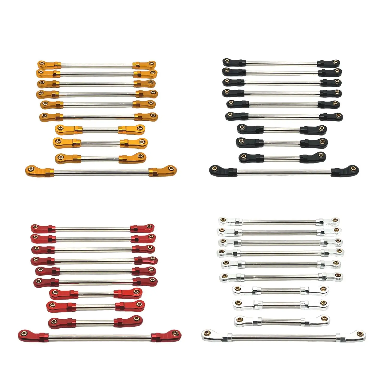 1:10 Ölçekli Modeller için 10 Parça RC Araba Direksiyon Servo Bağlantı Yedek Parçaları 104010 104020