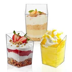 80ml Plastic Mini Ice Cream Dessert Cup Tableware Mousse Cup For Jelly Yogurt Dessert Christmas party Supplied