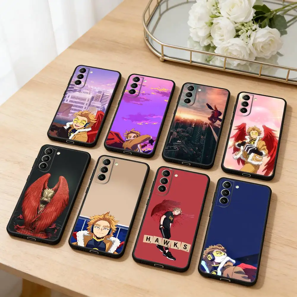 

BNHA Hawks M-MHA Phone Case For Samsung S25,24,23,22,30,21,10,9,Ultra,Plus,Lite,FE,4,5 G Soft Black Case