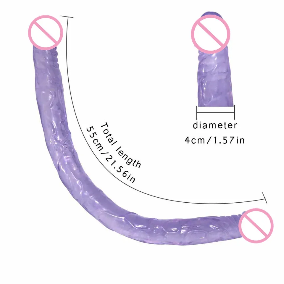 L 55cm / 21.56 inch Super long Dildo for Lesbian Double Penis Sex Products  Double Dildos realistic girls sex toy - AliExpress 66