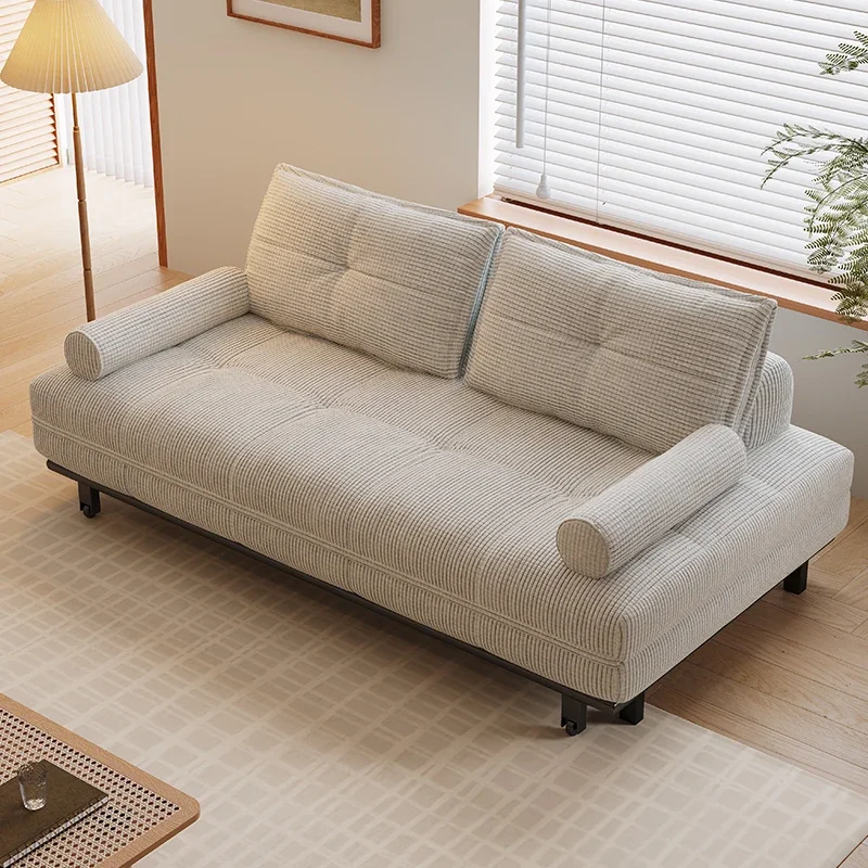 

2024 new corduroy small apartment sofa bed simple dual-purpose double foldable retractable multi-functional living room