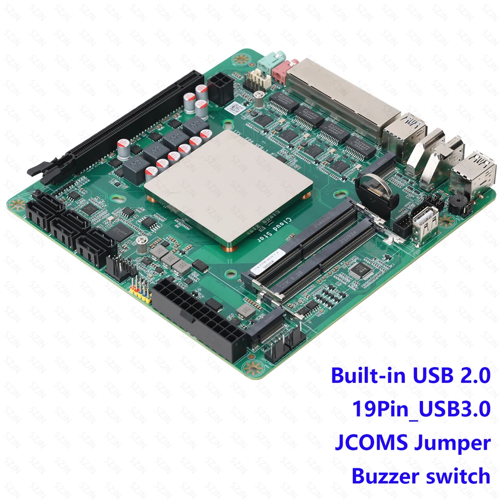 AIO FP6 Nas Set ITX Motherboard Onboard R5-5625U Support 2*DDR4 Max 64GB 4*2.5G I226-V 2*M.2-NVME 6*SATA3.0 PCIE3.0 view 3