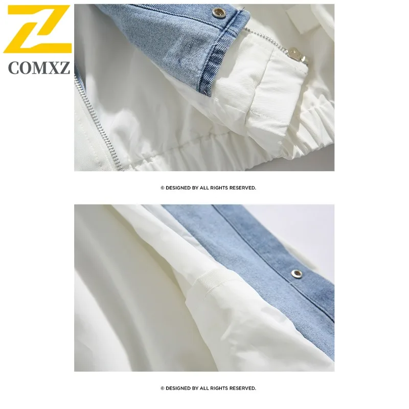 COMXZ New Jacket Men High Fashion Solid Color Stand Collar Climbing Versatile Coat Streetwear Windproof Autumn Windbreaker