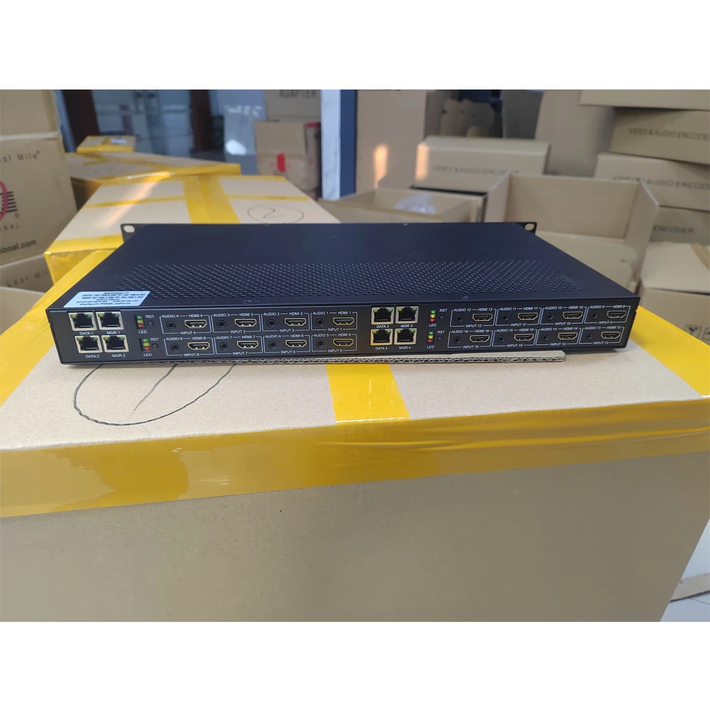 Low Cost 1U 16-Channel H.264/H.265 HEVC 1080P 2-Group TS IP Live Streaming Encoder Metal Build AAC/MP3 Audio 5-Year Warranty