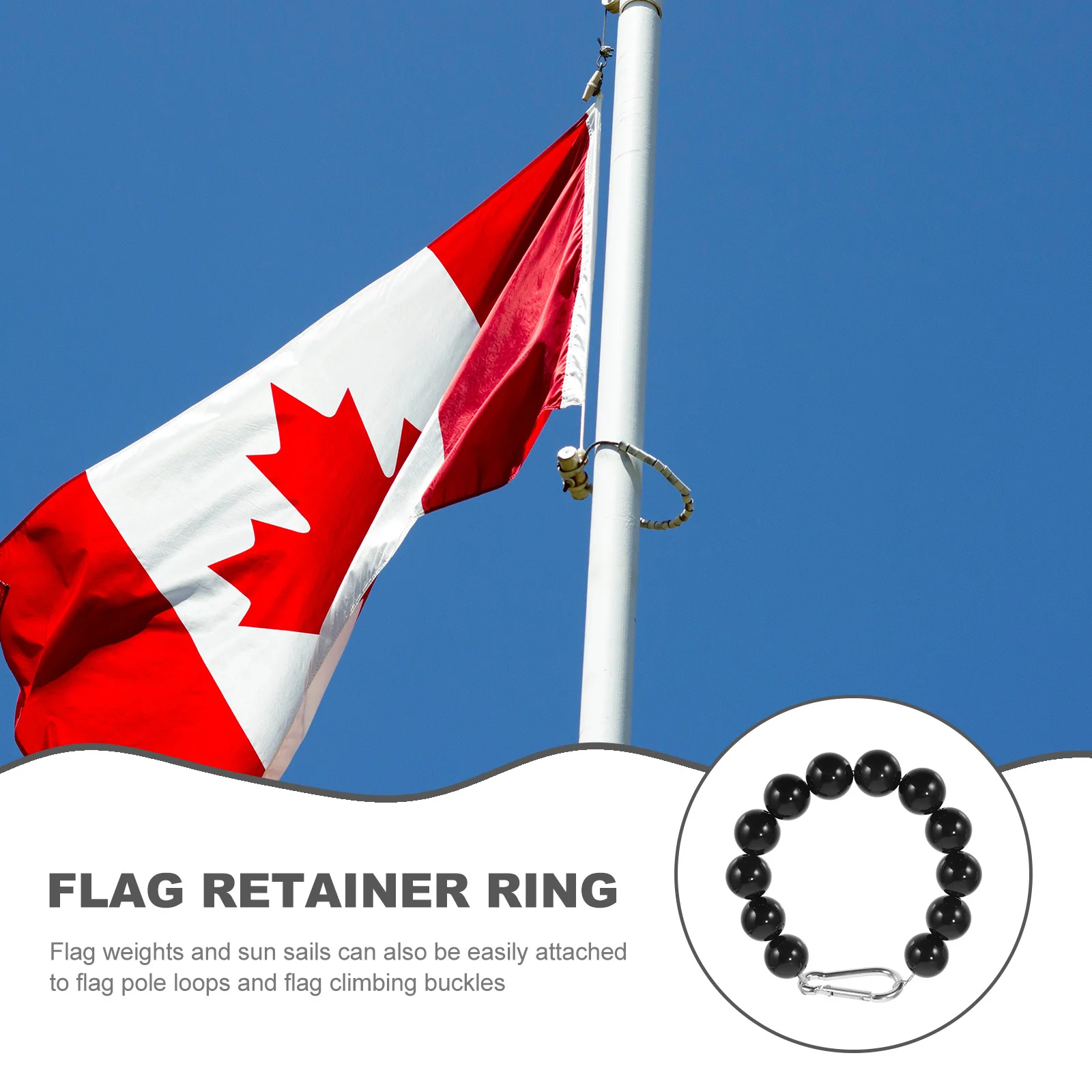 

Flagpole Retainer Ring Beaded Design Flag Pole Close Fixing Tool Windproof Guide Chain Outdoor Flagpole Accessories