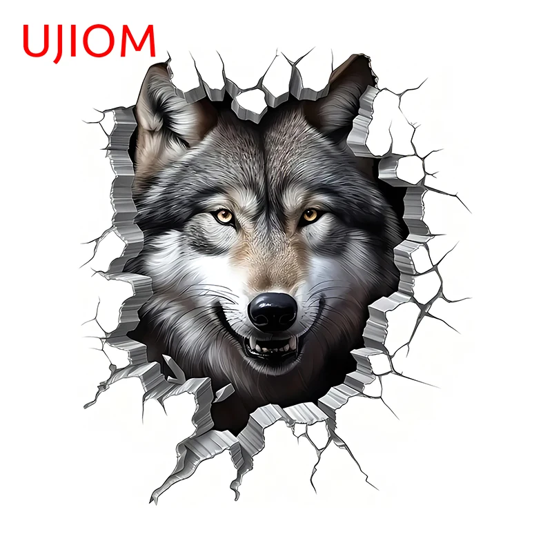UJIOM Ferocious Wolf Tear Wall Sticker Trendy Exquisite Eye Catching High Quality Vinyl Graphics Decal Wallpaper Home Decor