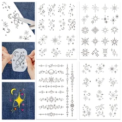 4 Sheets Shining Stars Stick and Stitch Water Soluble Stabilizer for Embroidery Adhesive Hand Sewing Stabilizers Non-Woven