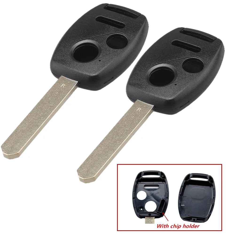 

WFMJ 2Pcs For Honda Accord Fit CR-V Civic Pilot Insight Ridgeline 2008 2010 2012 3 Buttons Car Remote Key Case Cover Key Shell