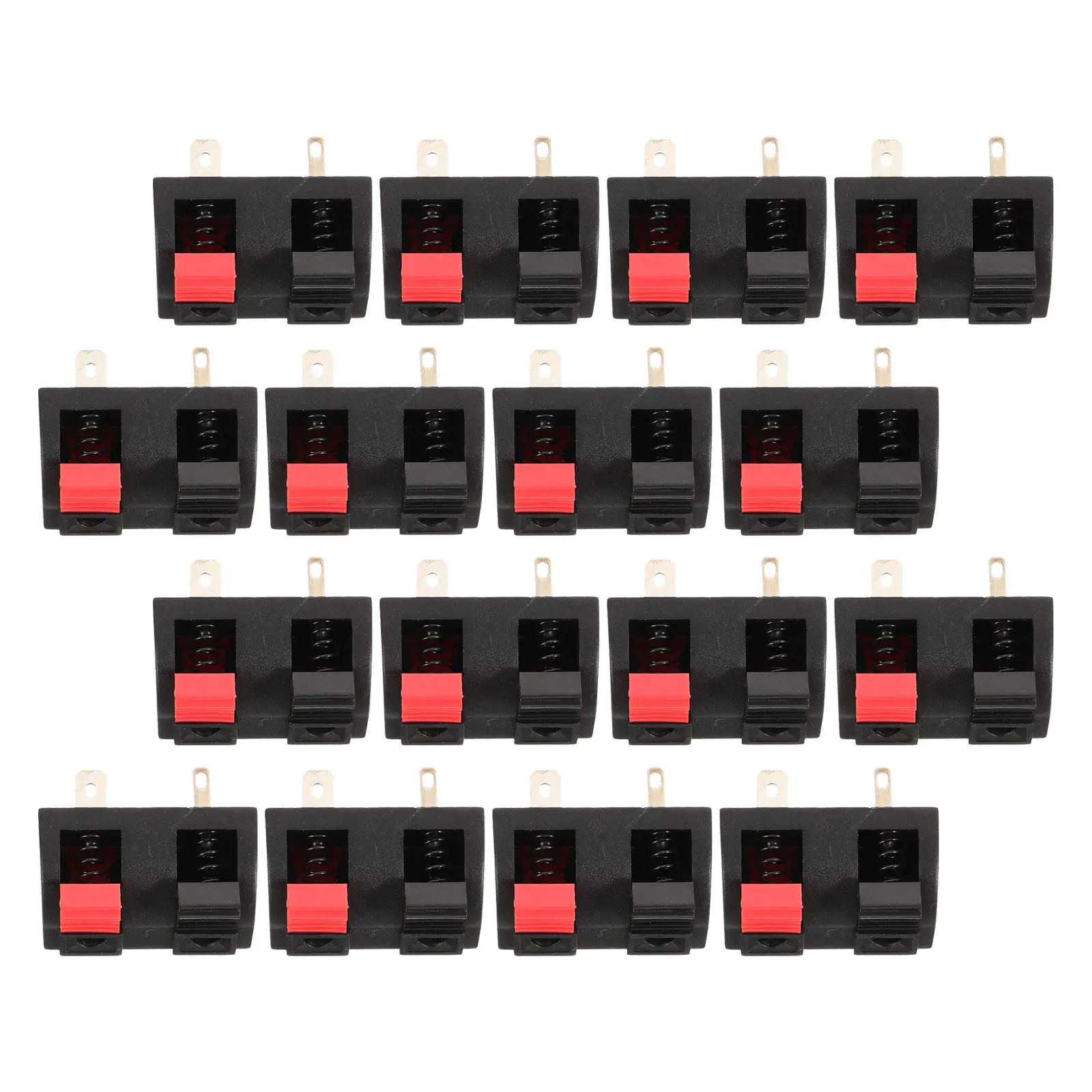16Pcs 2-Pin Speaker Wire Connectors Stereo Terminal Plate Push Release Spring Clamp Audio Wire Splice Adapters for Professional