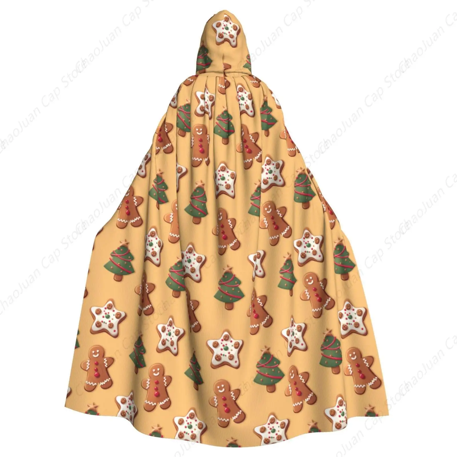 

Рождественский забавный плащ с капюшоном, накидка, костюм для мужчин и женщин, зимний праздник, вечеринка, косплей, Рождественская елка, пряники
