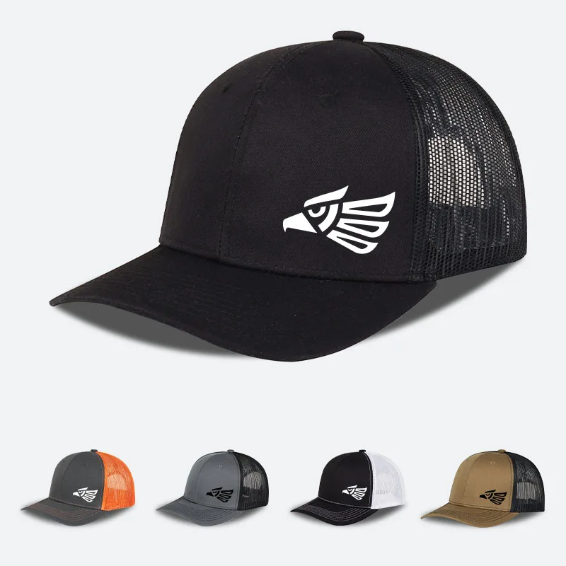 Eagle Logo Trucker Cap Breathable mesh lining, comfortable a