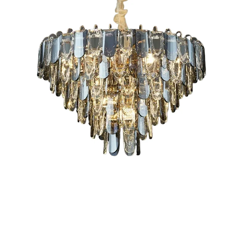 LED Living Room Crystal Modern Luxury Grand and High-End Master Bedroom Light Luxurious and High-End Dining Room Lamp Chandelier