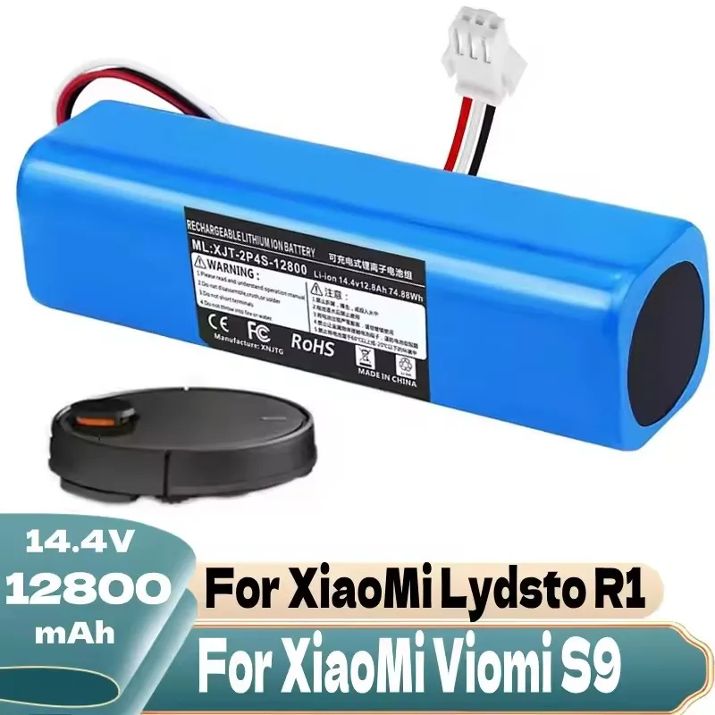 14,4 V 12800 mAh für Proscenic M7 Pro, M8 Pro, M7 MAX, Laresar L6 Pro, Ultenic T10, Viomi S9, Viomi D800, Lithium-Ionen-Akku-Ersatz