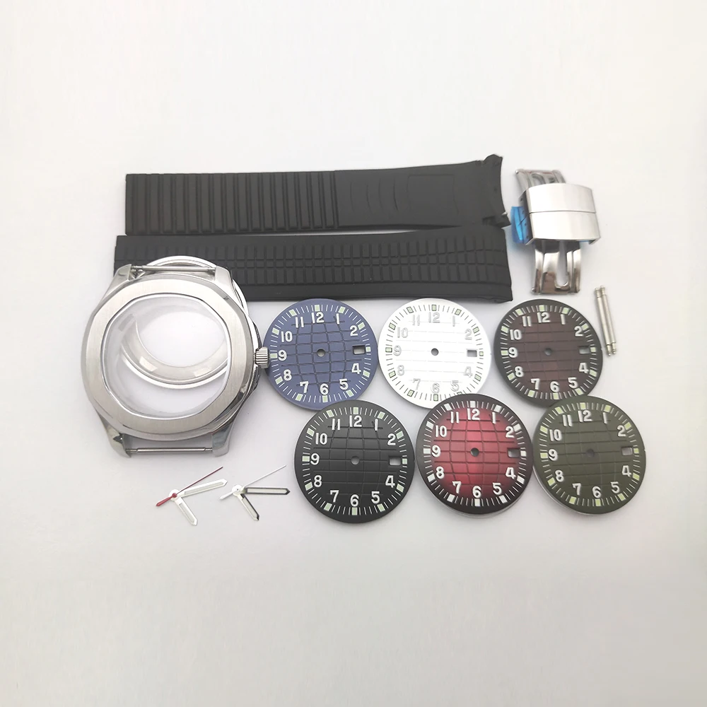 42MM Stainless Steel Case Sapphire NH35 Movement Dial Needle Strap Watch Accessories One Set Automatic Watch Case