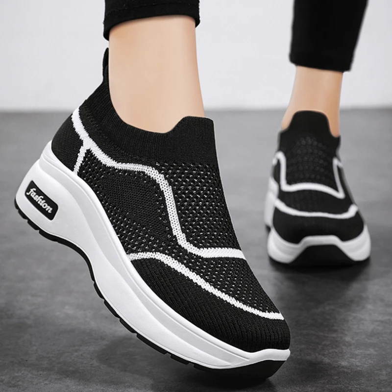 Fashion Shoes Woman Sneakers Mixed Colors Thick Sole Casual Shoes for Women 2024 New Mesh Breathable Women Shoe Zapatos De Mujer