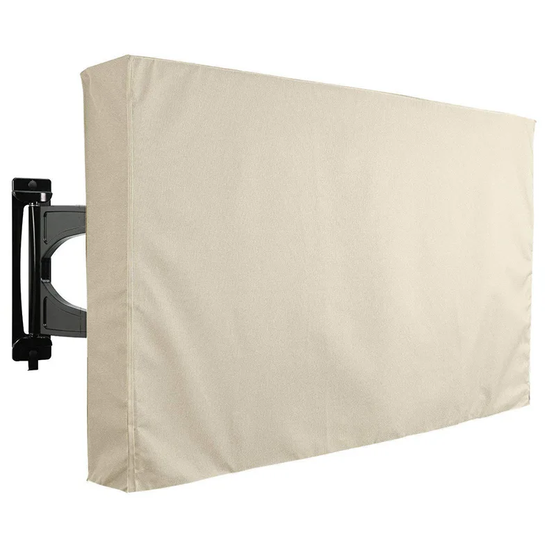 Weerbestendige Stofdichte Outdoor Tv Cover Beige 32 "36" 40 "46" 50 "55" 60 "65" Bescherm Tv-Scherm Tuin Terras Buiten Tv Hoes