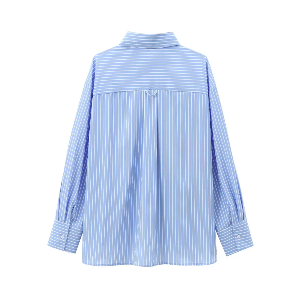 เสื้อทรงหลวมของผู้หญิงมีปกแขนยาวติดกระดุมลายดอกไม้พิมพ์ลายฤดูใบไม้ผลิและฤดูร้อนเสื้อแฟชั่นใหม่