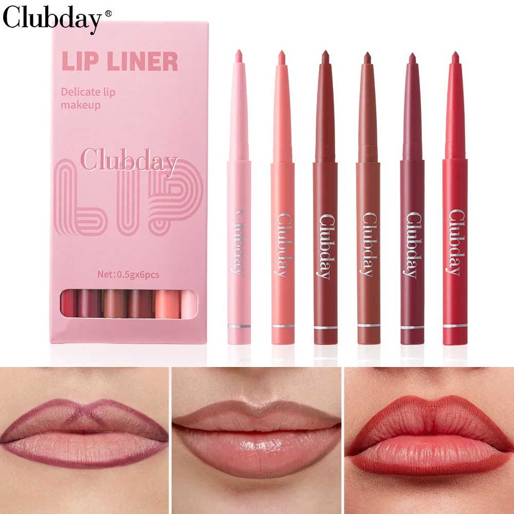 6 عارية ماتي ماتي قلم أحمر الشفاه مجموعة مقاوم للماء Sweatproof غير عصا كوب غير تتلاشى خطاف دوار قلم الشفاه #1