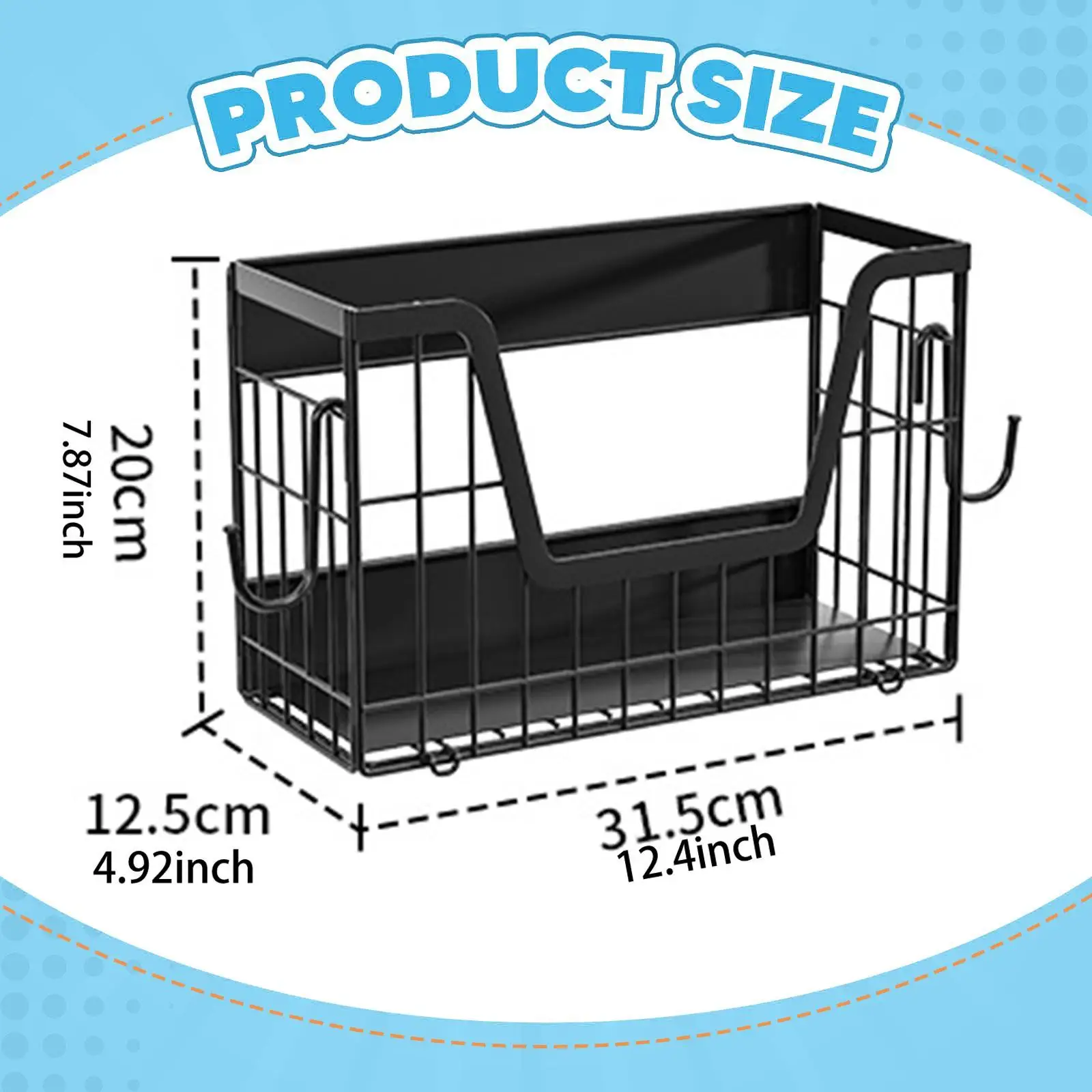Kitchen Magnetic Shelf Refrigerator Side Metal Storage Rack Foldable Basket Holder for Pantry Seasoning Organization