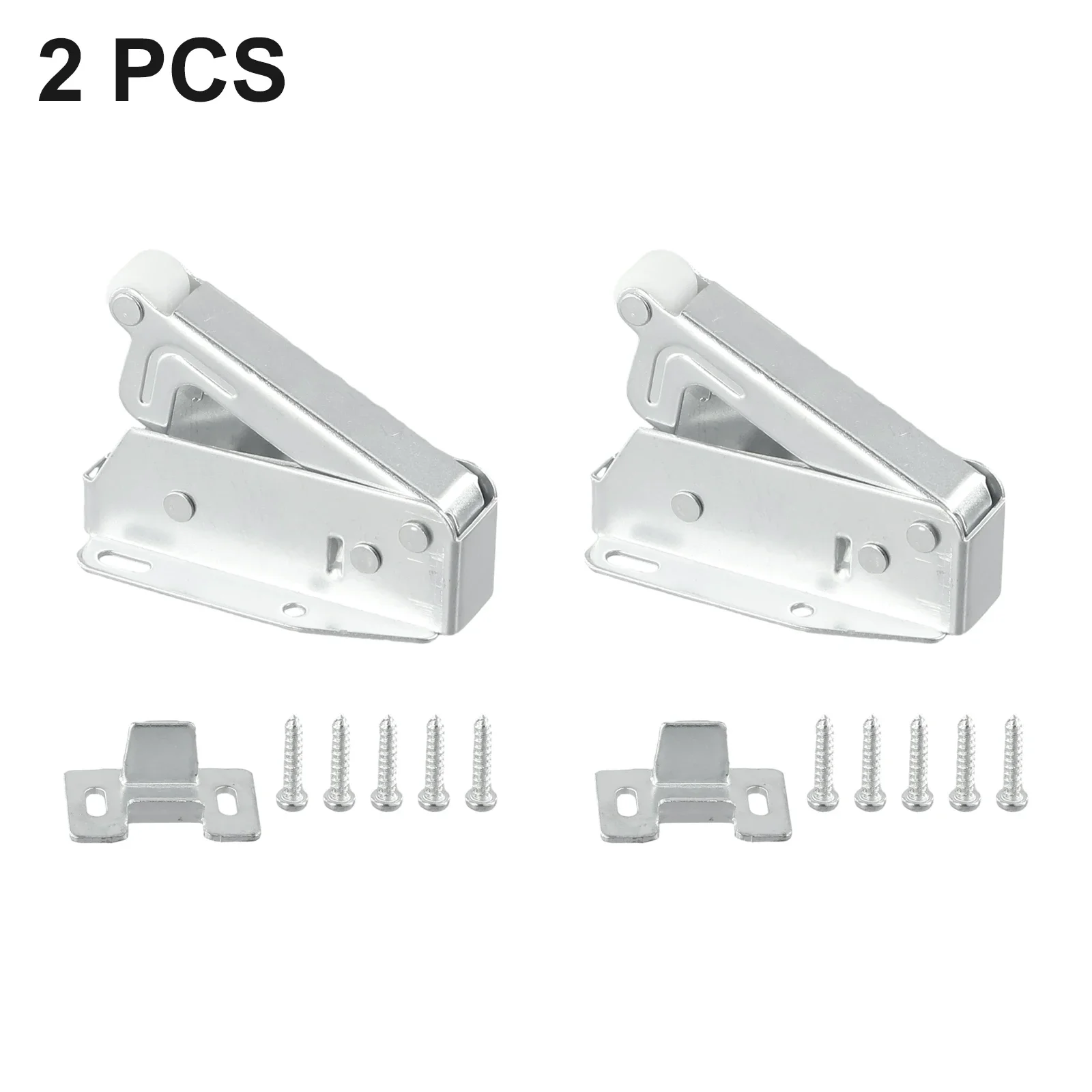 Door Spring Catch Easy and Convenient 2pc Loft Touch Catch Latch Cupboard Door Hatch Attic Push to Open AutoLatch