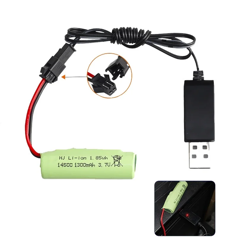 14500 3.7v 1300mah For JJRC C2 D828 RC Car Parts Rechargeable lipo battery 800mah For RC Stunt Dump Car Battery Toys Accessories