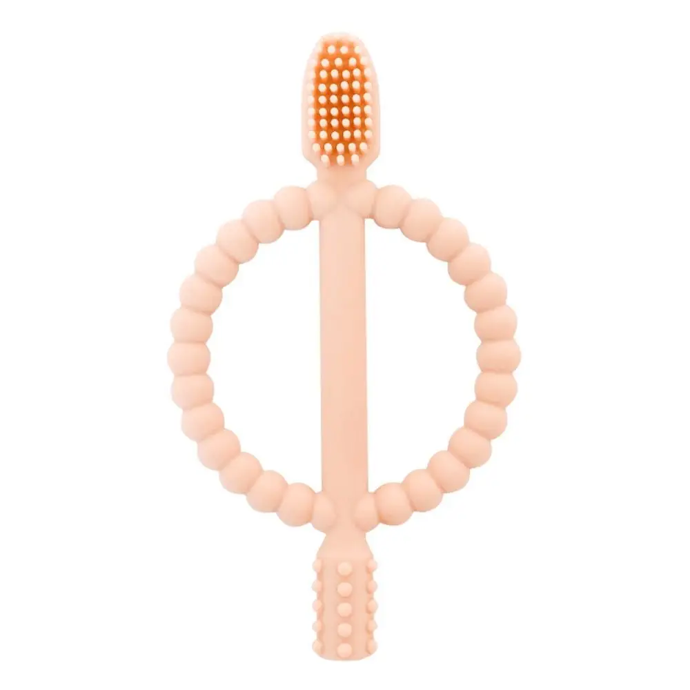 Massaggiagengive per bambini in silicone per uso alimentare Maniglia facile da tenere senza BPA Giocattoli per la dentizione Massaggio alle gengive Dentizione Sollievo Bastone da masticare Giocattoli Asilo nido